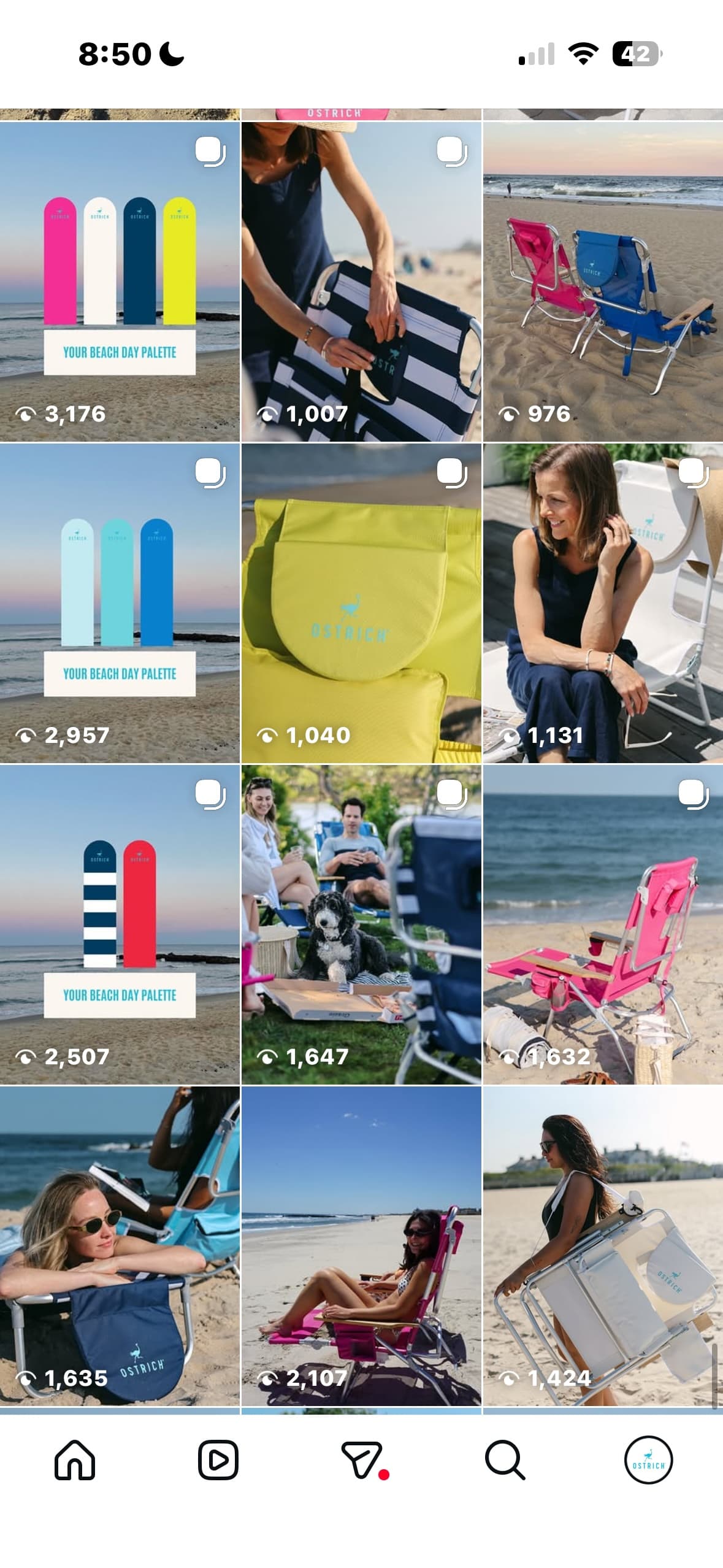 Ostrich brand social media content